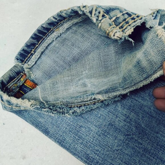 Mens Rock Revival JAMES Straight Jeans Leather Inserts Flap Pockets 30x28 - Picture 12 of 16